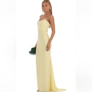 Lucy in the Sky | Corset Strapless Dress in Yellow